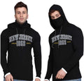 Men's Printed Mask Hoodie — Full Black