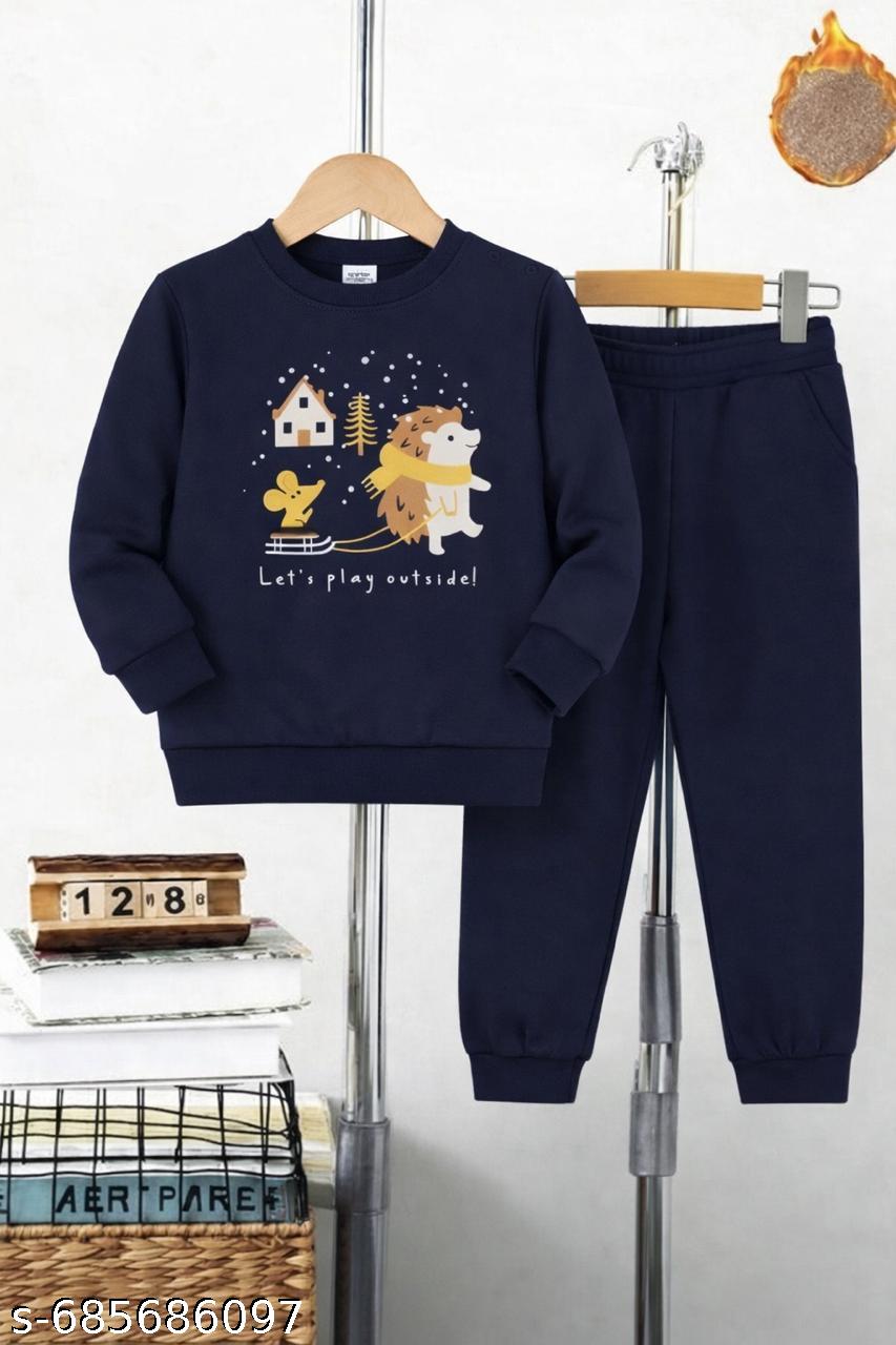 Kids Fleece Clothing Set — Navy Blue