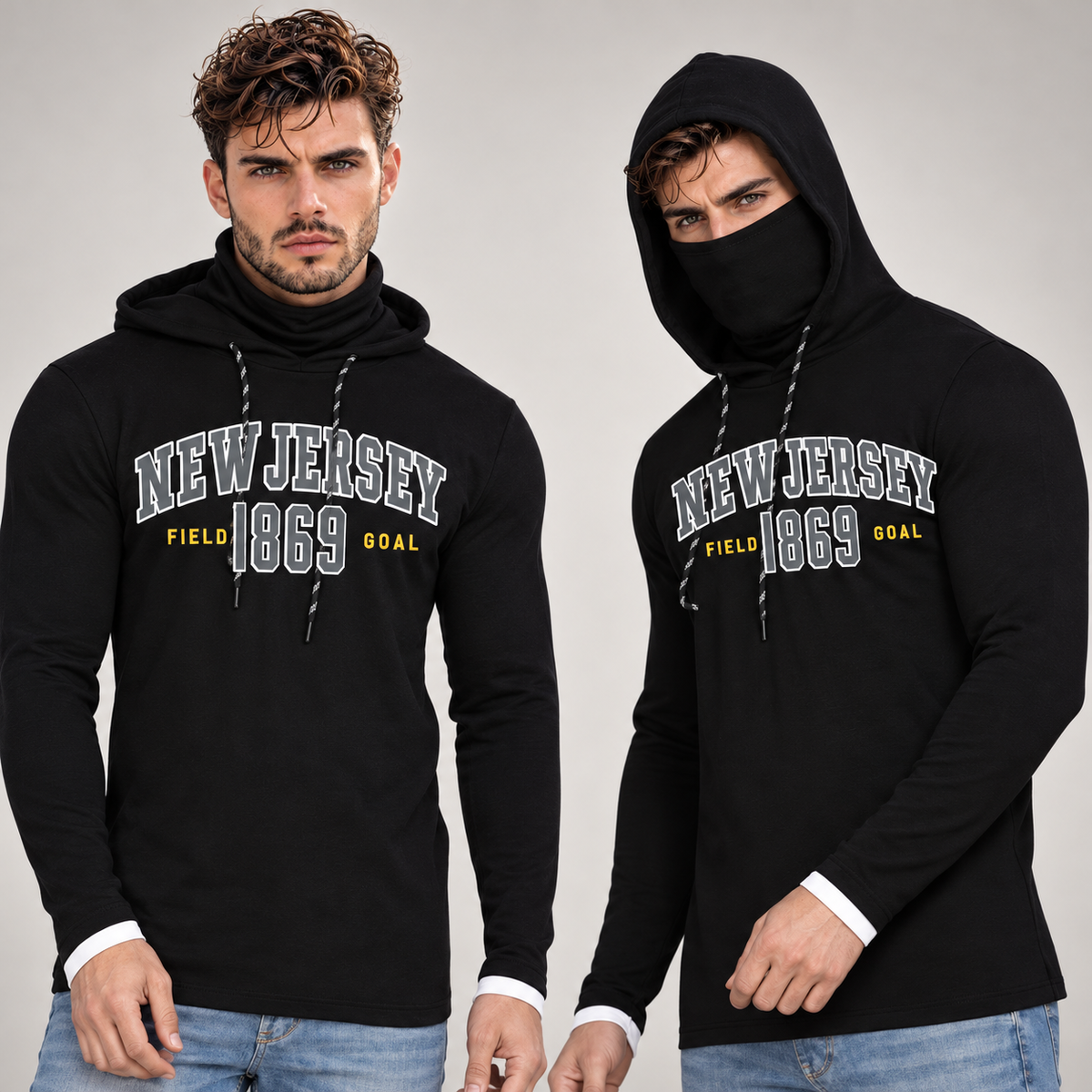 Men's Mask Hood T-Shirt — Single Piece
