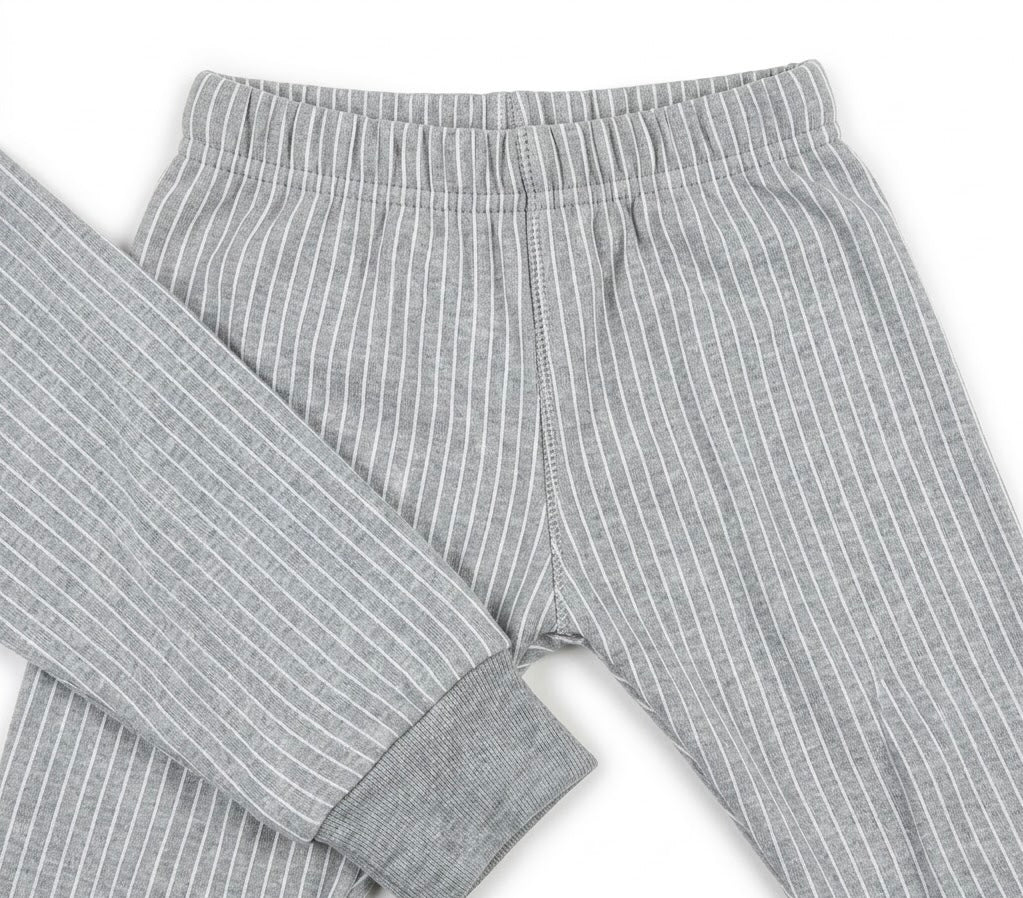 Grey striped kids thermal 2-piece winter set, sizes 2–4Y to 8–10Y