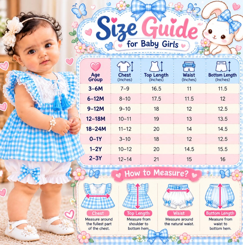 Mark Haydon Baby Girl Blue & White Check Pure Cotton Top and Bloomer Set
