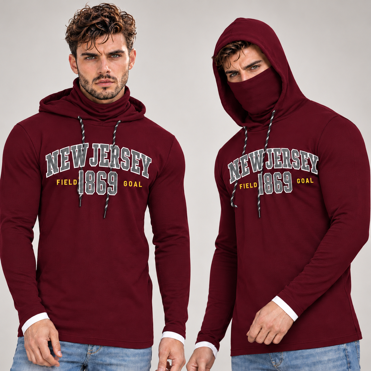 Men's Mask Hood T-Shirt — Single Piece