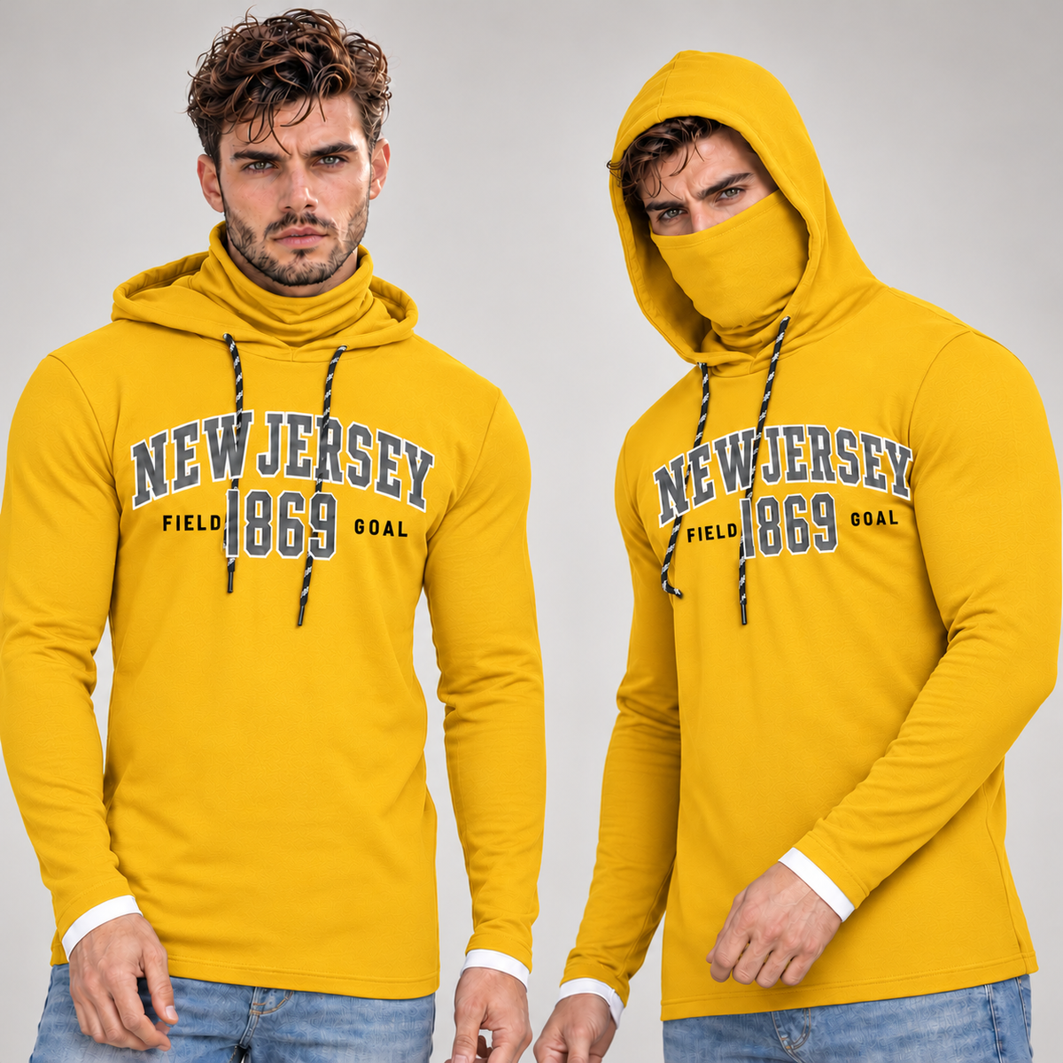 Men's Mask Hood T-Shirt — Single Piece