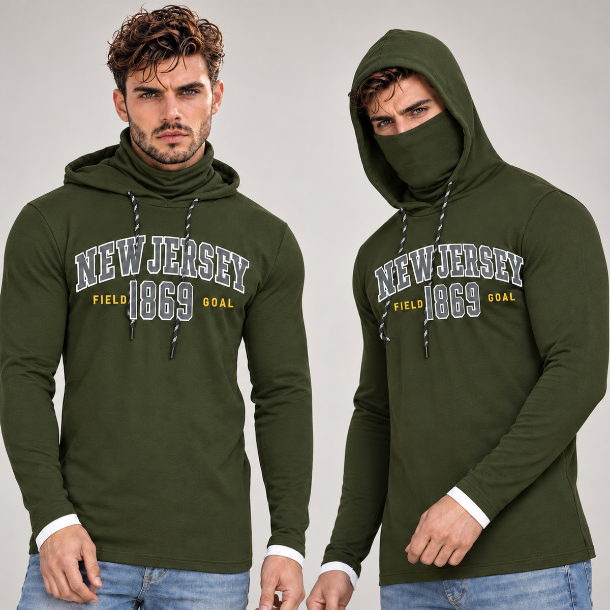 Men's Mask Hood T-Shirt — Single Piece