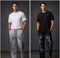 Men's Printed Track Pants — Pack of 2, Black & Grey