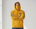 Men's Checkered Print Mask Hoodie — Yellow