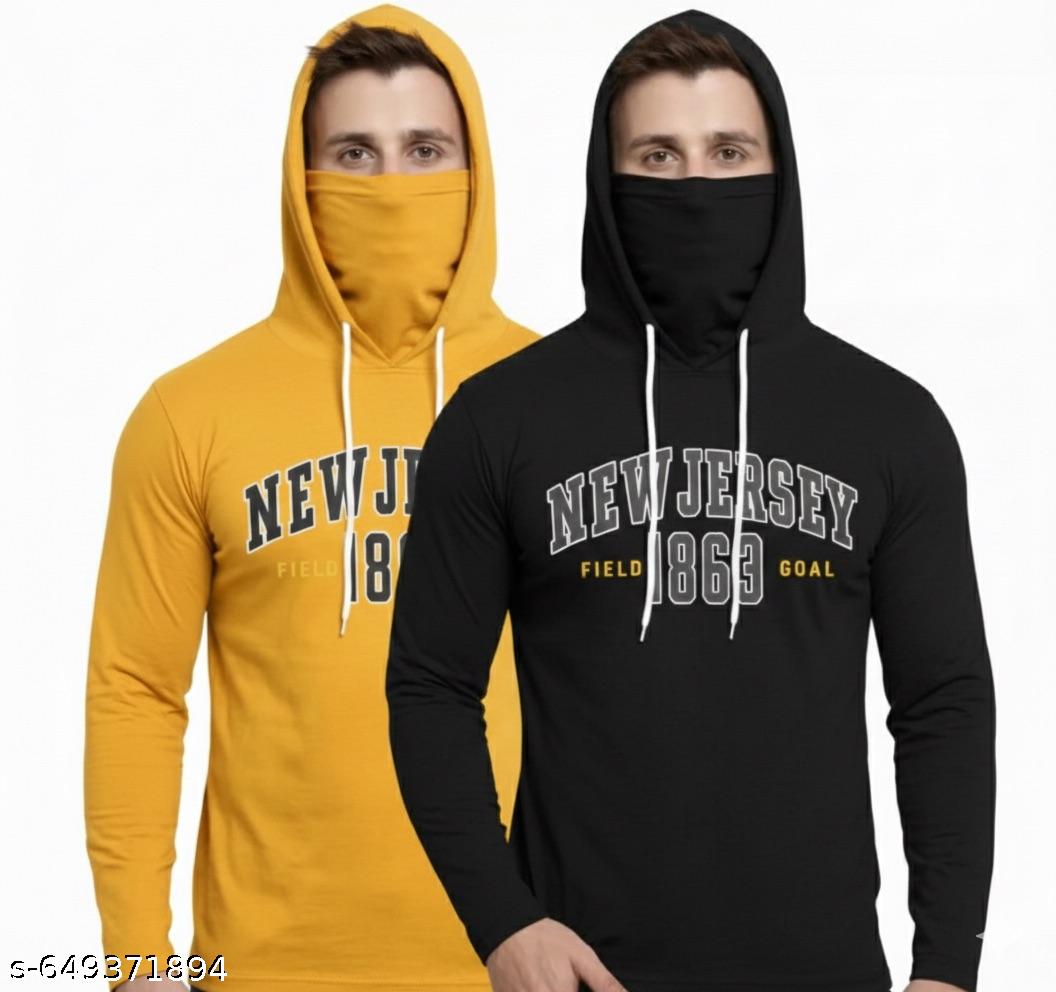 Men's Printed Mask Hoodie — Style 3872