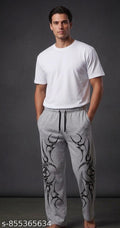 Men's Printed Flame Track Pants — Grey