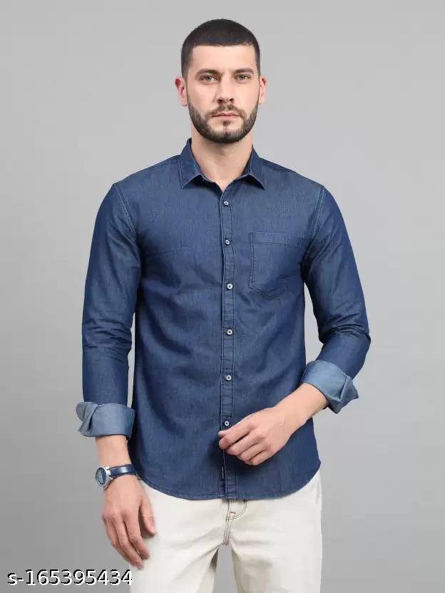 Men's Denim Shirts Dark Blue
