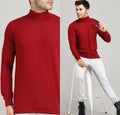 Men's High Neck Winter Under-Jacket — Maroon