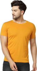 Men's Round Neck Half Sleeve T-Shirt — Mustard