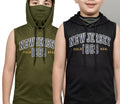 Kids Sleeveless Mask Hoodie with Cap — Style 4707