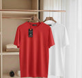 Men's Cotton Round Neck T-Shirt — Pack of 2, Red & White