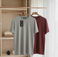 Men's Cotton Round Neck T-Shirt — Pack of 2, Maroon & Grey