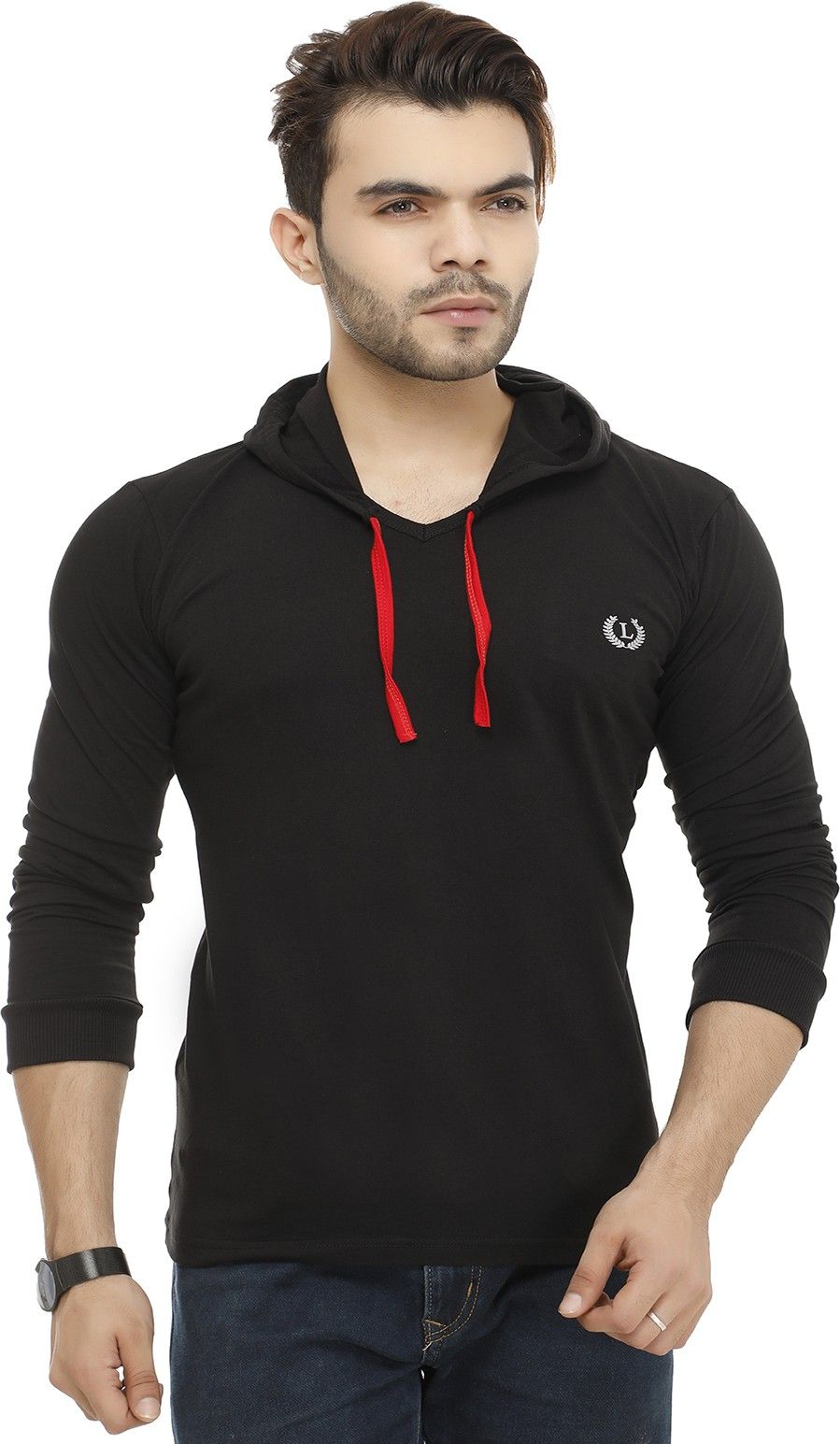 Mark Haydon Solid Men Hooded Neck T-Shirt Combo — image 3