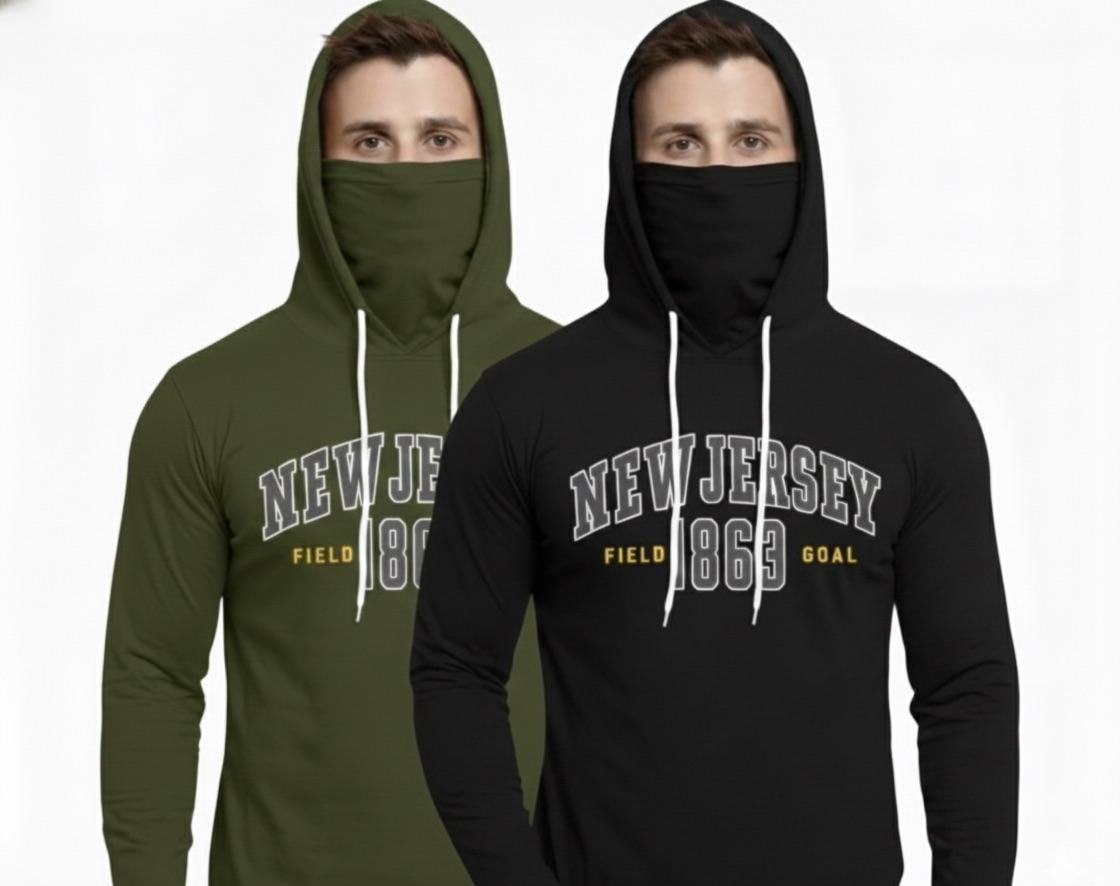 Men's Printed Mask Hoodie — Style 4672