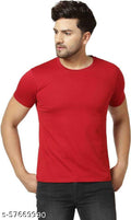Men's Round Neck Half Sleeve T-Shirt — Maroon