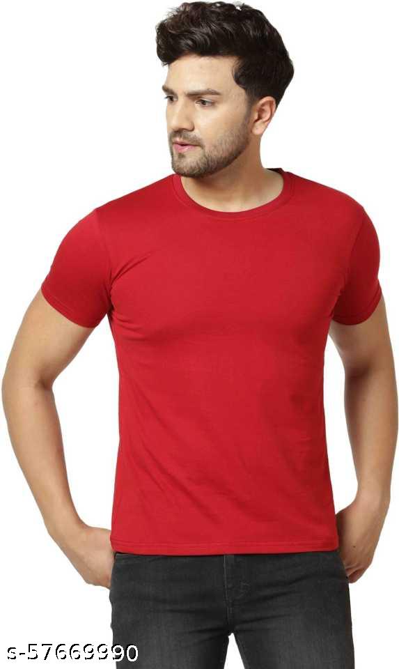 Men's Round Neck Half Sleeve T-Shirt — Maroon