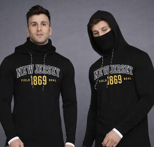 Cozy Men's Mask Hoodie — Black