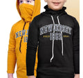 Kids Cotton Mask Hoodie — Yellow & Black, Pack of 2