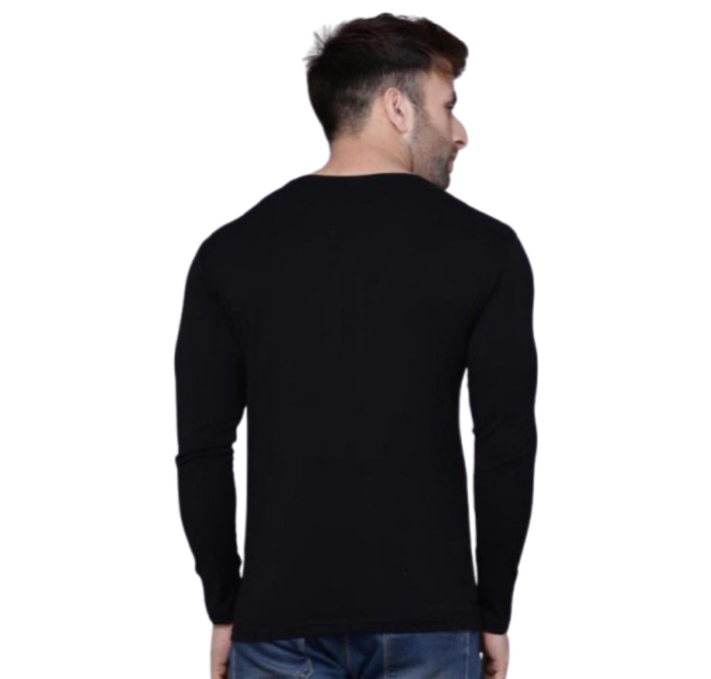 Men's Full Sleeve Cotton T-Shirt — Pack of 2, White & Black — image 3