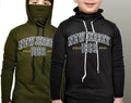 Kids T-Shirt with Built-in Mask — Olive & Black, Pack of 2