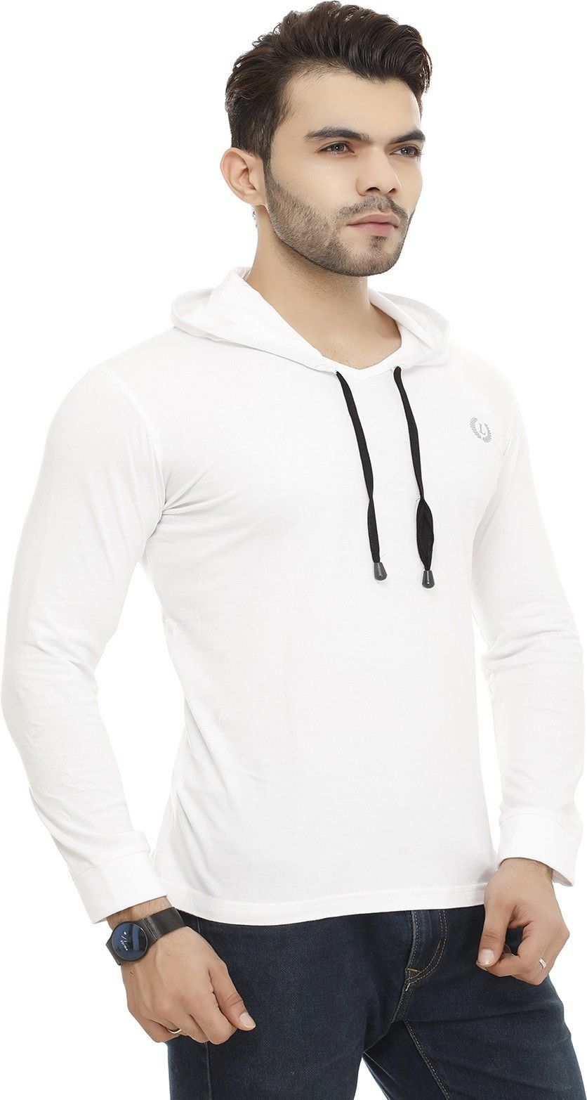 Mark Haydon Solid Men Hooded Neck White T-Shirt — image 2