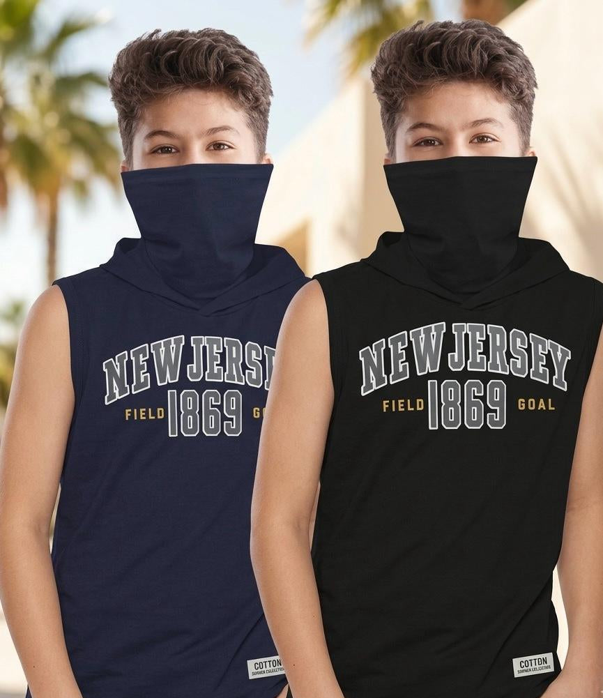 Kids Sleeveless Mask Hoodie with Cap — Style 8918