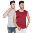 Men's Cotton Sando Vest — Pack of 2, Maroon & Grey