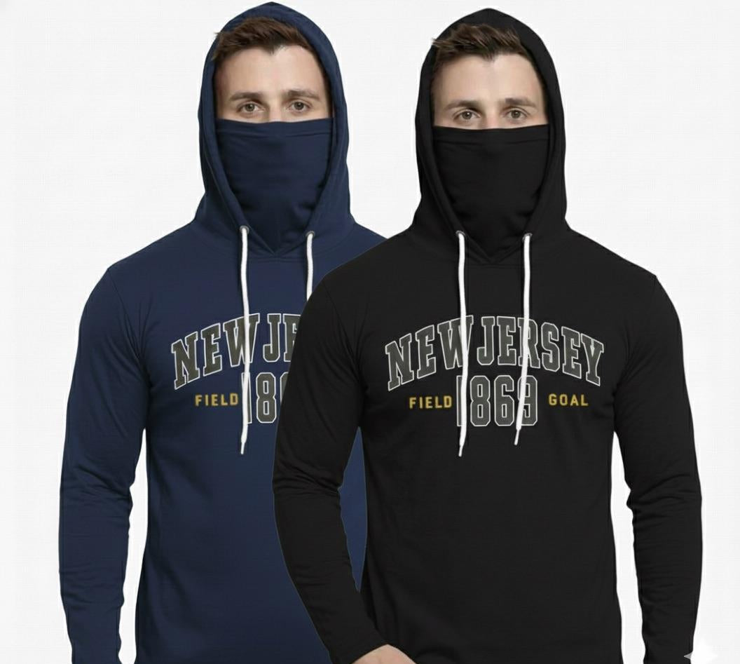 Men's Printed Mask Hoodie — Style 8210