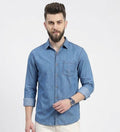 Men's Casual Denim Shirt — Light Blue