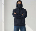 Men's Checkered Print Mask Hoodie — Olive