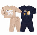 Kids Fleece Sweatshirt Set — Pack of 2, Navy & Beige