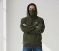 Men's Checkered Print Mask Hoodie — Grey